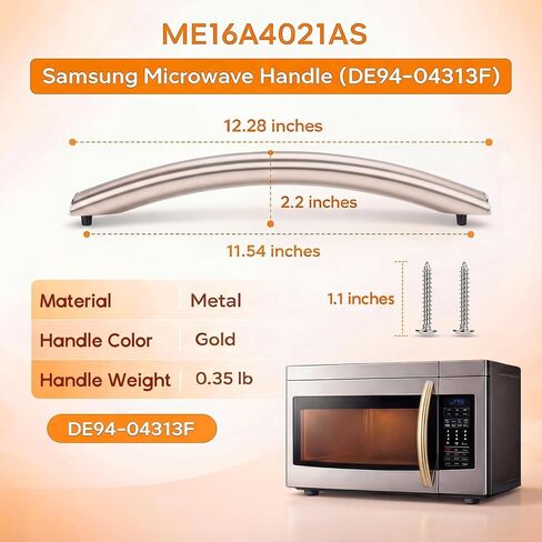 ترقية ME16A4021AS/A2 ME17R7011ES/AC ME16A4021AS/AA مقبض لباب الميكروويف سامسونج، استبدال مقبض الميكروويف De94-04313f لسامسونج in Kuwait