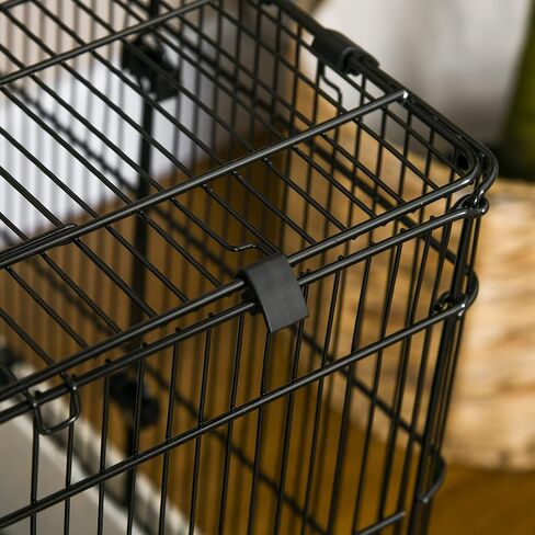 PawHut 26" Small Animal Cage with Wheels, 2-Level Portable Bunny Cage, Chinchilla Ferret Cage with Removable Tray, Platform and Ramp in Kuwait