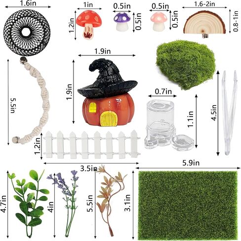 Jumping Spider Enclosure Accessories, 15PCS Decor Kit with Tarantula Habitat Hide Climbing Ledge Water Dish for Spider Tank Decorations in Kuwait