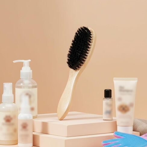 Boar Bristle Cat Brush Pet Soft Brush with Wood Handle Hair Dog Brushes for Short Haired Dogs Soft Cat and Dog Grooming Brushes for Short Hair Cats Small Dogs Gentle Massage Dandruff Removal in Kuwait