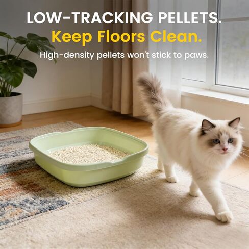 Tofu Cat Litter - Ultra Absorbent，Fast Clumping，Really Dust-Free，Flushable & Septic-Safe, Low Tracking Pea Fiber Litter for Multi-Cat Households，Light Milky Scent in Kuwait