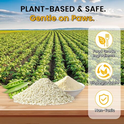 Tofu Cat Litter - Ultra Absorbent，Fast Clumping，Really Dust-Free，Flushable & Septic-Safe, Low Tracking Pea Fiber Litter for Multi-Cat Households，Light Milky Scent in Kuwait