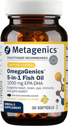 Metagenics OmegaGenics EPA-DHA 1000 ملغ - مكمل يومي لزيت السمك أوميجا 3 لدعم صحة القلب والأوعية الدموية والعضلات الهيكلية والجهاز المناعي - 60 قطعة in Saudi Arabia