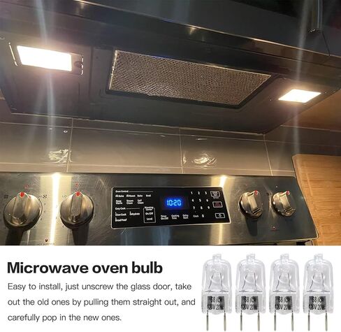 New Version 4pcs Light Bulbs Microwave Oven Light Lamp 120v 20w for GE WB36X10246,Night Light/Stove Light/Surface Light Bulb in Kuwait