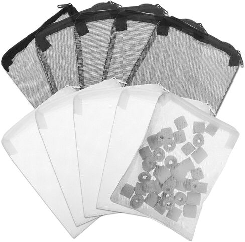 10 Pcs Media Bags for Aquarium with Zipper, 7.8 X 5.9 Inch Fish Tank Fine Mesh Bag for Fish Tank Activated Carbon, Ceramic Rings in Kuwait