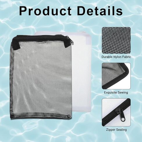 10 Pcs Media Bags for Aquarium with Zipper, 7.8 X 5.9 Inch Fish Tank Fine Mesh Bag for Fish Tank Activated Carbon, Ceramic Rings in Kuwait