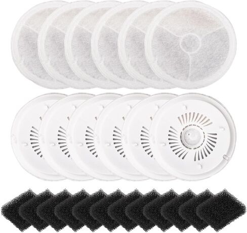 مجموعة فلاتر نافورة المياه Eversweet Cat مكونة من 12 قطعة - متوافقة مع Solo 2 وSolo SE و3 Pro و2S و3.0 والسلسلة 3 - تتضمن 12 مرشحًا كربونيًا و12 إسفنجة مرشحة مسبقًا للمضخة in Kuwait