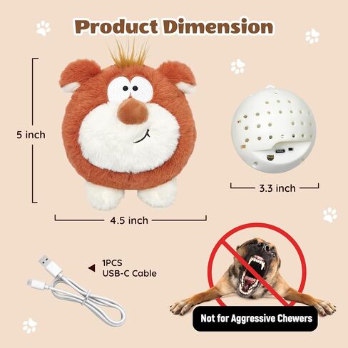 Moving Dog Toys, Interactive Dog Toys to Keep Them Busy, Jumping Squeaky Plush Chew Toys for Small/Medium/Large Dogs, USB Rechargeable in Saudi Arabia