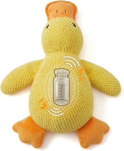 JINTONE Dog Duck Toy, Soft Plush Pineapple Texture, Realistic Quack Squeaky Toy for Anxiety Relief, Interactive Play, Suitable for Puppies and Medium to Large Breeds(Medium Size) in Kuwait