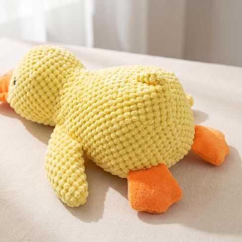 JINTONE Dog Duck Toy, Soft Plush Pineapple Texture, Realistic Quack Squeaky Toy for Anxiety Relief, Interactive Play, Suitable for Puppies and Medium to Large Breeds(Medium Size) in Kuwait