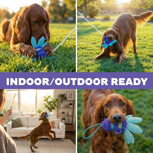 لعبة عصا الكلب من Outward Hound FlyFetch مع ملحق مجعد، متينة للعب في الأماكن المغلقة أو الهواء الطلق، جميع السلالات، 17.7 بوصة in Kuwait