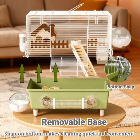 18.5 Inch Chewproof Metal Hamster Cage - All-in-One Habitat with Wheel, Hideout, Platforms for Dwarf Hamster, Mice, Rats, Guinea Pig in Kuwait