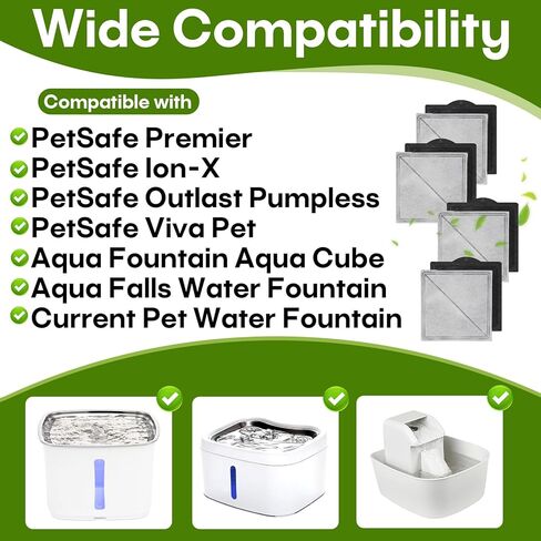 16 عبوة من مرشحات بديلة لنافورة مياه القطط المتوافقة مع PetSafe Premier وIon-X وOutlast Pumpless ونافورة مياه Viva Pet، فلتر نافورة الحيوانات الأليفة من الكربون المنشط للقطط والكلاب في الأماكن المغلقة in Kuwait