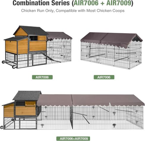 GUTINNEEN 88" Large Metal Chicken Coop with Run, Walk-in Poultry Cage, Heavy Duty Outdoor Chicken Pen for Chickens Ducks Rabbits, Waterproof Cover, Lockable Door, Galvanized Frame in Kuwait