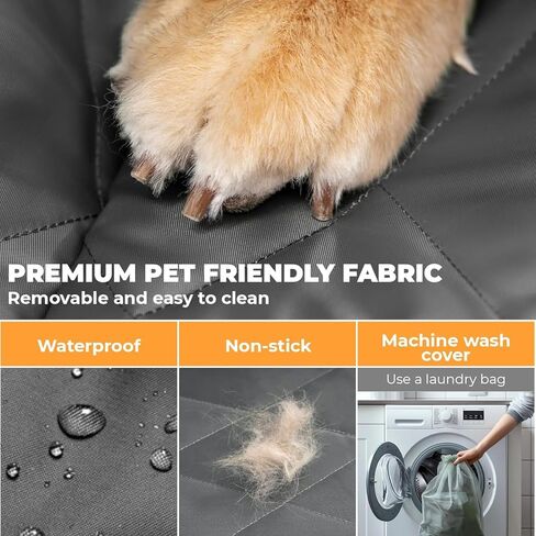 FUNNY FUZZY Dog Car Seat Cover, Back Seat Extender for Dogs - 420Lb Hard Bottom Waterproof Pet Car Seat Cover, 600D Heavy Duty Pet Hammock with Non-Slip Bottom for Cars, SUV, Trucks in Kuwait