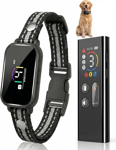 طوق صدمات LUCKFOX للكلاب، طوق صدمات للكلاب مع جهاز تحكم عن بعد، طوق تدريب الكلاب، تدريب 2 في 1 والتحكم التلقائي في النباح، أوضاع صدمة آمنة لاهتزاز الصفير، للكلاب الصغيرة والمتوسطة والكبيرة in Kuwait