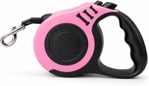 Retractable Dog Leash, Blue, 16.5 Ft, Polyester Flat Traction Belt, 360 Rotational Tangle-Free Hook, One-Button Brake and Lock, for Small and Medium Dogs up to 33 lbs in Kuwait