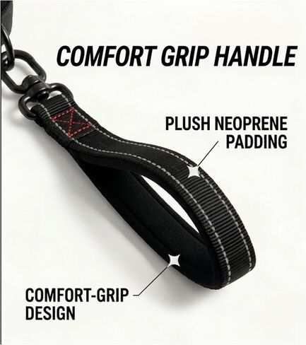 Heavy Duty Dog Leash Hands Free Bungee | Two Large Dogs Up to 250 lbs | Comfortable Shock Absorbing Bungee | Reflective Dual Padded Handles | Lumbar Waist Belt 24-42" | 360° Swivel Clips in Kuwait