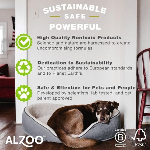 ALZOO Plant Based Flea & Tick Dog Collar - Helps Repel Fleas, Ticks & Mosquitoes - 100% Plant-Based Active Ingredients - Waterproof - Up to 4 Months Protection - Large-Sized Dogs: 40+ lbs - Single in Kuwait