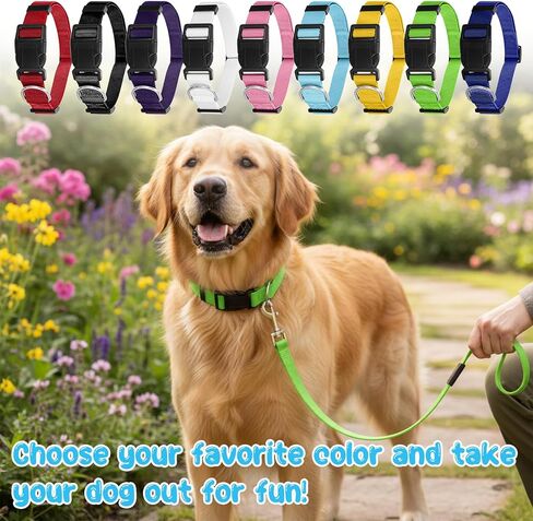 27 PCS Nylon Dog Collars, Adjustable Dog Collar for Small Medium Large Dogs Puppy Collars with Quick Release Buckle Safety Pet Collar for Walking Running Training(9 Bright Colors) in Kuwait