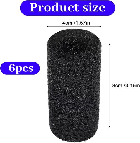 6-Pack Pre-Filter Sponge for Aquarium Shrimp Fry Fish Tank Filter 0.8" Intake, Aquarium Pre Filter Sponge, High-Porosity Foam Roll Replacement Foam Cover, Easy to Clean in Kuwait