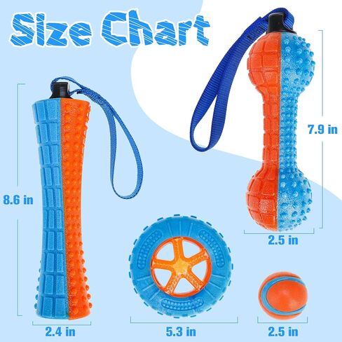 EXPAWLORER Floating Dog Water Pool Toys - 4 Pack Interactive Water Retrieving Fetch Speaky Chew Toy for Small Medium Large Dogs, Durable Dog Chew Toys for Summer Essentials Outdoor Beach Yard in Kuwait