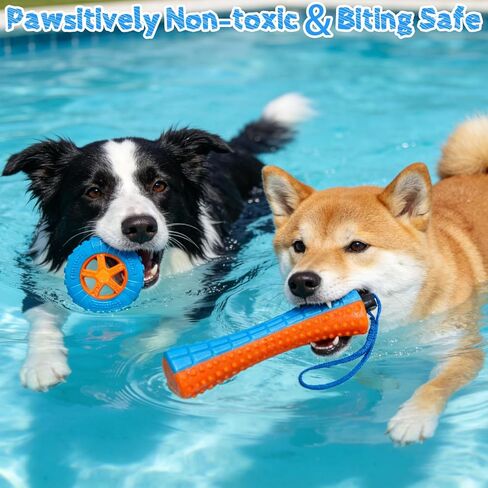 EXPAWLORER Floating Dog Water Pool Toys - 4 Pack Interactive Water Retrieving Fetch Speaky Chew Toy for Small Medium Large Dogs, Durable Dog Chew Toys for Summer Essentials Outdoor Beach Yard in Kuwait