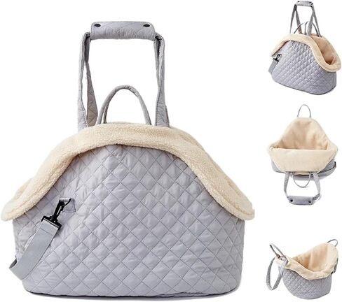 Pet Handbag Shoulder Bag for Cats Autumn Winter Quilted Cotton Puppy Cat Dog Garfield Kedi masoctas Portable Bags(Grey) in Kuwait