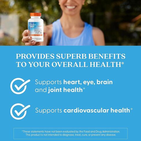 Doctor's Best Purified & Clear Omega 3Fish Oil, No Reflux, Supports Heart, Eyes, Brain & Joint Health, 120 Count (Pack of 1) in Kuwait
