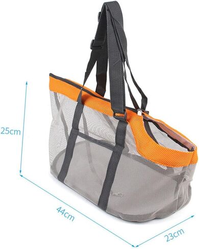 Mobestech Lightweight Breathable Mesh Pet Travel Carrier Bag with Safety Hook Nylon Handheld Dog Cat Handbag for Hiking Camping Walking Large Orange Tote for Pets Up in Kuwait