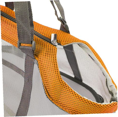 Mobestech Lightweight Breathable Mesh Pet Travel Carrier Bag with Safety Hook Nylon Handheld Dog Cat Handbag for Hiking Camping Walking Large Orange Tote for Pets Up in Kuwait