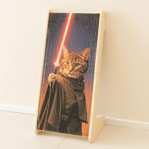 PETKARAY Art Cat Scratcher, 25.2" Sisal Scratching Ramp, L Shaped Scratch Pad for Indoor Cats, Oil Painting Cat Scratching Post in Saudi Arabia