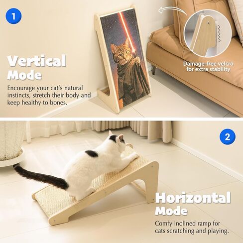 PETKARAY Art Cat Scratcher, 25.2" Sisal Scratching Ramp, L Shaped Scratch Pad for Indoor Cats, Oil Painting Cat Scratching Post in Saudi Arabia
