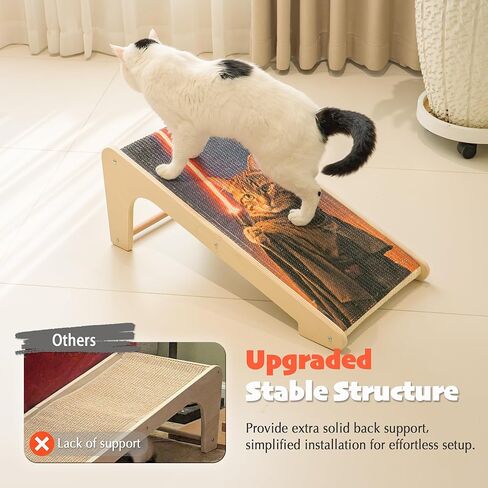 PETKARAY Art Cat Scratcher, 25.2" Sisal Scratching Ramp, L Shaped Scratch Pad for Indoor Cats, Oil Painting Cat Scratching Post in Saudi Arabia