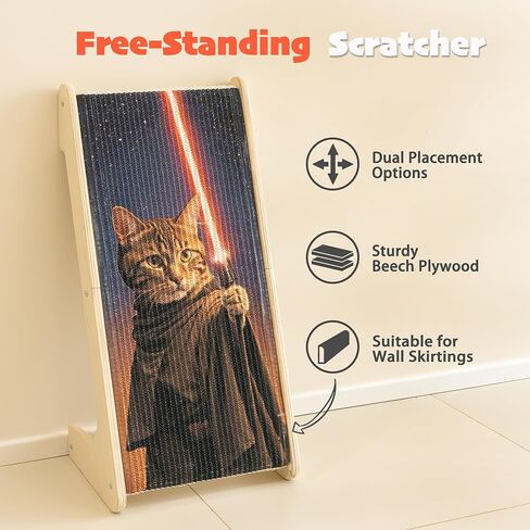 PETKARAY Art Cat Scratcher, 25.2" Sisal Scratching Ramp, L Shaped Scratch Pad for Indoor Cats, Oil Painting Cat Scratching Post in Saudi Arabia