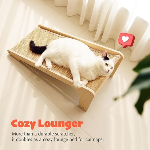 PETKARAY Art Cat Scratcher, 25.2" Sisal Scratching Ramp, L Shaped Scratch Pad for Indoor Cats, Oil Painting Cat Scratching Post in Saudi Arabia