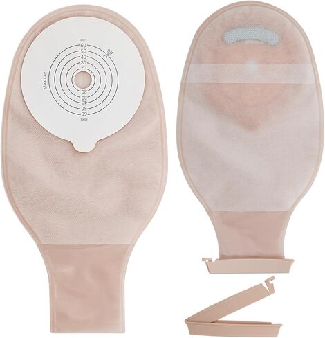 KONWEDA 21PCS Ostomy Bags,Colostomy Supplies,Two Piece Drainable Ostomy Pouch for Ileostomy Stoma Care, Cut-to-Fit (15pcs Bags+6pcs Barrier) in Saudi Arabia