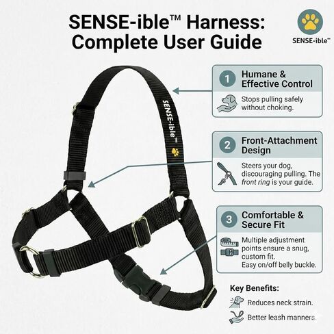 سرج تدريب الكلاب الأصلي Sense-ible No-Pull (أحمر، متوسط-كبير عريض) in Kuwait
