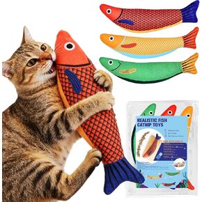 Catnip Toys for Cats Indoor, Cat Kicker Toy 3 Pack Plush Fish with Crinkle Sound, Interactive Kitten Toys for Boredom Relief, Soft Durable Cat Chew Toys for Indoor Cats and Kittens in Kuwait