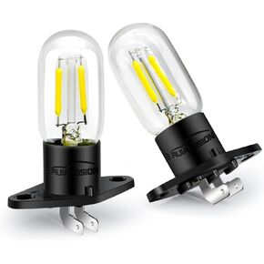 Ruiandsion 2 قطعة لمبة الميكروويف Z187 قاعدة 110 فولت 120 فولت 25 واط LED مصباح الميكروويف لمصباح فرن الكمثرى العالمي للميكروويف، أبيض in Kuwait