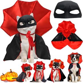Cat Costumes, Cat Mask Cape Vampire Cats Costume Dog Halloween Vampire Costume Funny Pet Devil Cape Cloak Costumes for Cats Dogs in Kuwait