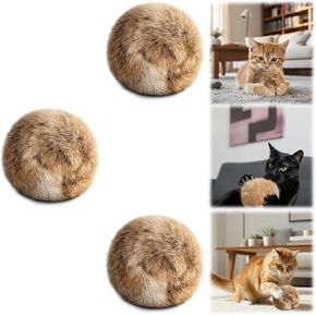 3 PCS Fake Rabbit Fur Ball Cat Balls, Fake Rabbit Fur Balls for Indoor Cats, Cat Kick Balls for Bunny Kicks and Interactive Play, Multi-Cat Household Rotation for Cats with Spiritual Motivation in Saudi Arabia