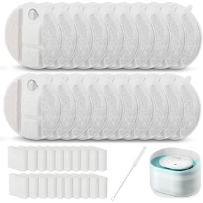 20 Pack Dog Water Fountain Replacement Filters for Petlibro Capsule Dog Fountain PLWF008,Pet Water Fountain Filter with Replacement Pre-Filter Pump Sponges with 1 Hard Brush. in Kuwait