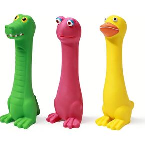 SCHITEC Latex Squeaky Dog Toys, Animal Toy Set for Small Puppies & Medium Breed Dogs, Interactive Puppy Play for Boredom Relief in Kuwait