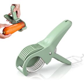 Banana Slicer,Strawberry Slicer,Grape Cutter,Multi-Functional Fruit Slicer,Cucumber Slicer,All-In-One Kitchen Gadget For Fruits & Vegetables Banana Sausages,Cucumbers,Strawberries,Grape(Green) in Kuwait