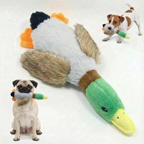Paw-FECT Piece Mallard Duck Toy, Squeaky Plush Toy, Realisitic Design and Soft Durable Material, Crinkle Wings, Great for Small/Medium Size Dogs, for Teething and Chewing in Kuwait
