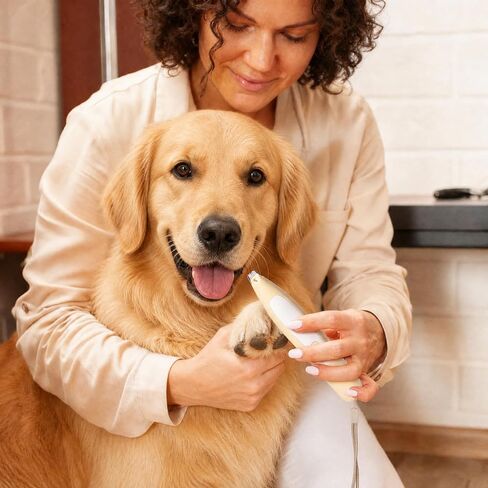 Dog Paw Trimmer, Anti-Clogging Cat Hair Trimmer for Grooming Paws Eyes Ears, Ultra-Quiet Pet Clippers with 3mm Comb & LED Light, Gentle Paw Pad Shaver (Yellow) in Kuwait