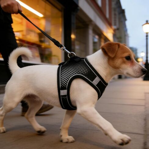 Dog Harness No Pull, Double Mesh Vest Harness for Small Medium Dogs, Adjustable Soft No Choke Pet Harness,(S) in Kuwait