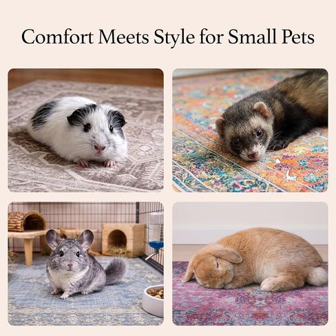 Lovewag Pets Reusable 2-Pack Small Animal Pet Bedding Mats - 16" x 24" Inch Hamster Bedding - Machine Washable Guinea Pig Cage Liners-Guinea Pigs,Rabbits & Ferrets Waterproof Pee Pad (Mystic Fuchsia) in Saudi Arabia