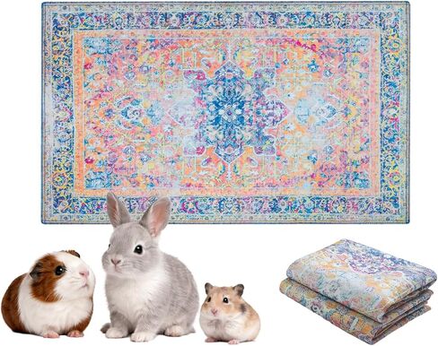 Lovewag Pets Reusable 2-Pack Small Animal Pet Bedding Mats - 16" x 24" Inch Hamster Bedding - Machine Washable Guinea Pig Cage Liners-Guinea Pigs,Rabbits & Ferrets Waterproof Pee Pad (Mystic Fuchsia) in Saudi Arabia